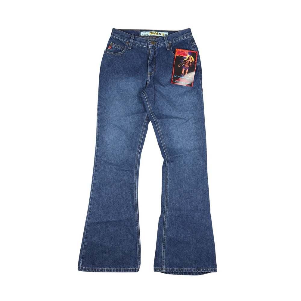 NWT Y2K Mudd Jeans Deadstock Bellbottoms Blue Denim Size 5 Flare Fall 2005